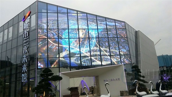 佛山碧桂園未來(lái)館透明P7.82led顯示屏